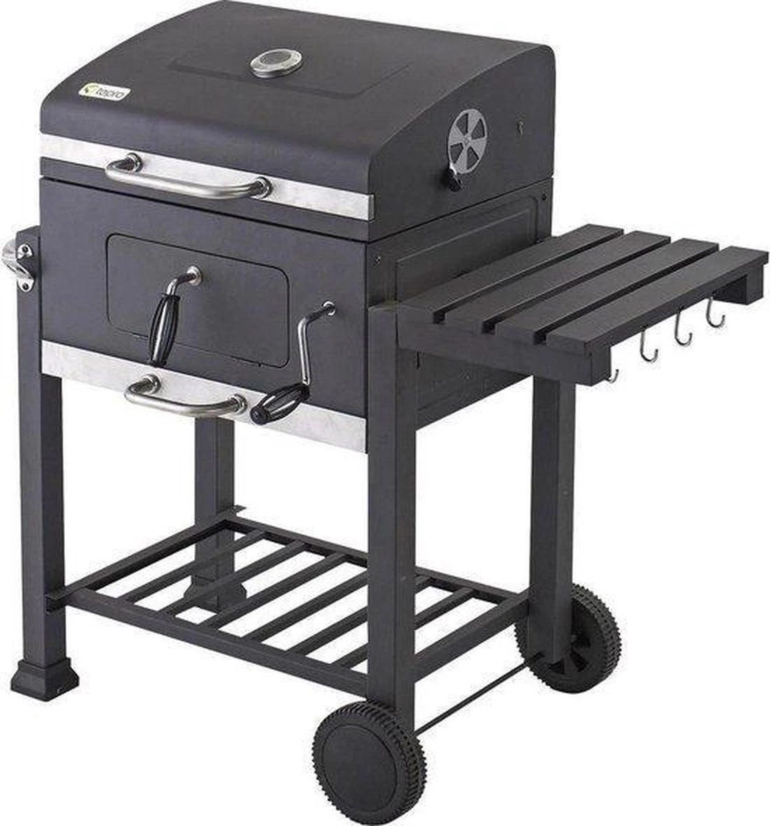 Tepro Toronto Click Barbecue Bbq Houtskool - Grilloppervlak (LxB) 56 X 42 Cm - Met Thermometer In De Deksel - RVS - Houtskoolbarbecue 3 Tepro Toronto Click Barbecue Bbq Houtskool - Grilloppervlak (LxB) 56 X 42 Cm - Met Thermometer In De Deksel - RVS - Houtskoolbarbecue