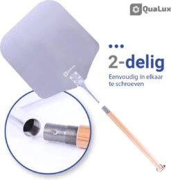 Qualux Pizzaschep Tweedelig – Pizzaschep Voor BBQ – Ophangbaar – Hout/rvs -Barbecue Benodigdheden 1139x1200