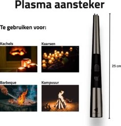 Oplaadbare Lange Elektrische Aansteker - Duurzame Plasma Aansteker – Luxe Aansteker - Inclusief Cadeauverpakking - BBQ – Kaarsen - Zwart -Barbecue Benodigdheden 1150x1200 2