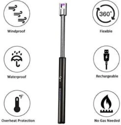 Le Cose USBurn-BBQ Aansteker-oplaadbare Aansteker Met Usb Kabel-Elektrische Plasma Aansteker-windbestendig En Buigzaam-zwart-USB-Lange Flexibele Aansteker -Barbecue Benodigdheden 1163x1200