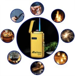 MELTAZO Elektrische Aansteker, Aansteker Gas, Electric Lighter, Gasaansteker Navulbaar, Elektronische Aansteker, Aansteker Plasma, Aansteker Vuurwerk, USB Aansteker Plasma, 2-in-1 Aansteker Voor Sigaretten Camping Kaarsen - 2023 Editie -Barbecue Benodigdheden 1176x1200 3