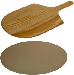 Merkloos Excellent Houseware Pizza-baksteen - Met Pizza-schep -Barbecue Benodigdheden 1179x1200 2