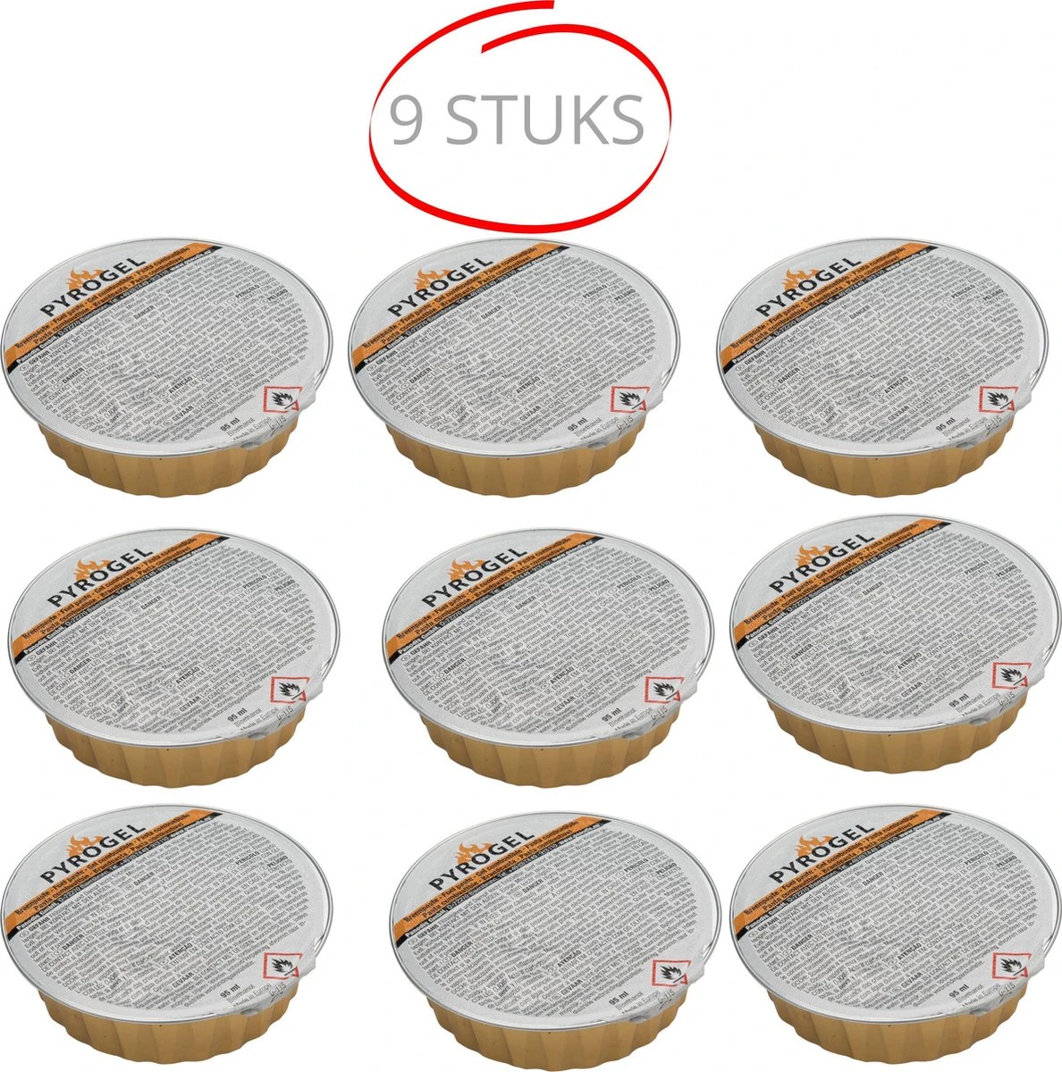 Pyrogel Brandpasta Voor Fondue - Set 9 Stuks - 9x95ml