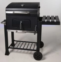 Houtskool BBQ Op Wielen + Tafel | Mat Zwart - X86000060 -Barbecue Benodigdheden 1190x1200