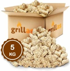 Aanmaakkrullen Voor BBQ Of Kachel | 5kg ECO FSC Gecertificeerd Aanmaakhout Barbecue - Biologisch En Duurzaam Aanmaakwokkels - Houtwol Wokkels - Barbeque Aansteker - Aanmaakblokjes - Accessoires - Ongeveer 400krullen -Barbecue Benodigdheden 1195x1200 1