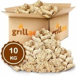 Aanmaakkrullen Voor BBQ Of Kachel | 10kg ECO FSC Gecertificeerd Aanmaakhout Barbecue - Biologisch En Duurzaam Aanmaakwokkels - Houtwol Wokkels - Barbeque Aansteker - Aanmaakblokjes - Accessoires - Ongeveer 800krullen -Barbecue Benodigdheden 1195x1200 4