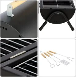 MaxxGarden BBQ - Houtskool Barbecue - Smoker Barbecue - Grilloppervlak (LxB) 38 X 52 Cm - Met Dubbel Grill Vlak - Zwart -Barbecue Benodigdheden 1196x1200 3