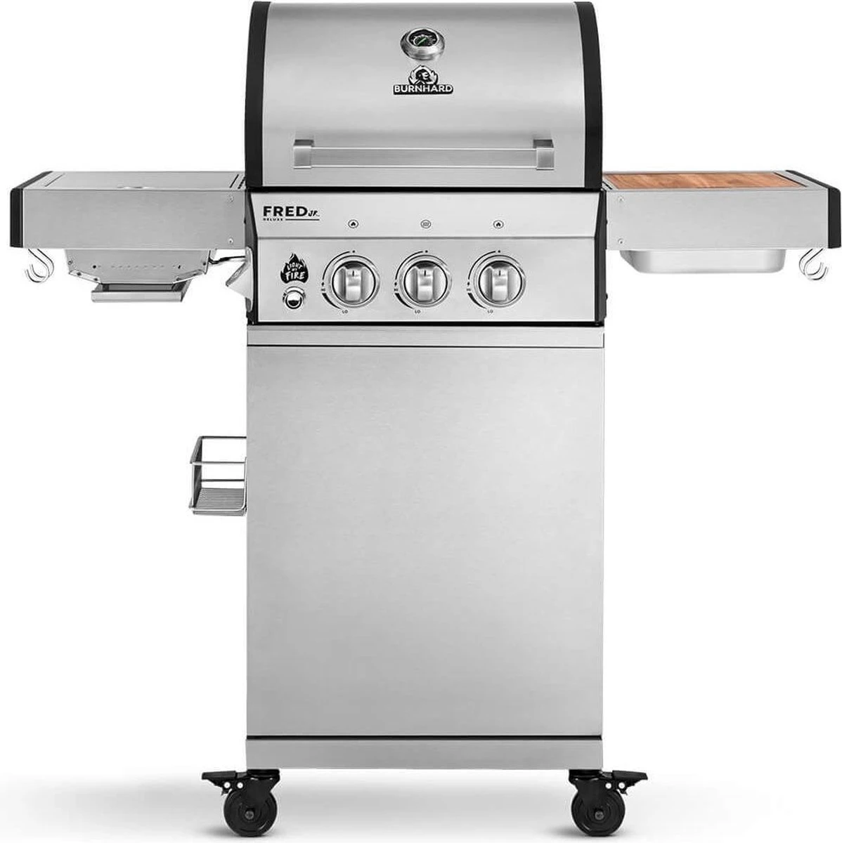 Burnhard Gas BBQ FRED JR. Deluxe - 2 Branders - Incl. Keramische Infraroodbrander & Afdekhoes - Deluxe 3 Burnhard Gas BBQ FRED JR. Deluxe - 2 Branders - Incl. Keramische Infraroodbrander & Afdekhoes - Deluxe