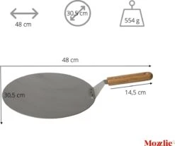 Pizzaschep 30 Cm Voor Oven Of BBQ - Rond - RVS - Met Houten Handvat -Barbecue Benodigdheden 1200x1007 1