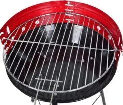 Houtskoolbarbecue Ø33 Cm | Verstelbare Grill BBQ | Halfopen | Zwart / Rood -Barbecue Benodigdheden 1200x1028