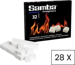 Samba Aanmaakblokjes Wit - Kerosine - 896 Stuks - Omdoos 13 Samba Aanmaakblokjes Wit - Kerosine - 896 Stuks - Omdoos -Barbecue Benodigdheden 1200x1038