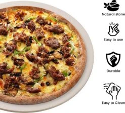 MaxxHome Pizzasteen - BBQ Steen - Pizzasteen Voor De Lekkerste Bereiding Van Een Pizza Op Jouw Barbecue Of In De Oven - Pizza Steen Rond - Medium (33 Cm) -Barbecue Benodigdheden 1200x1084 4