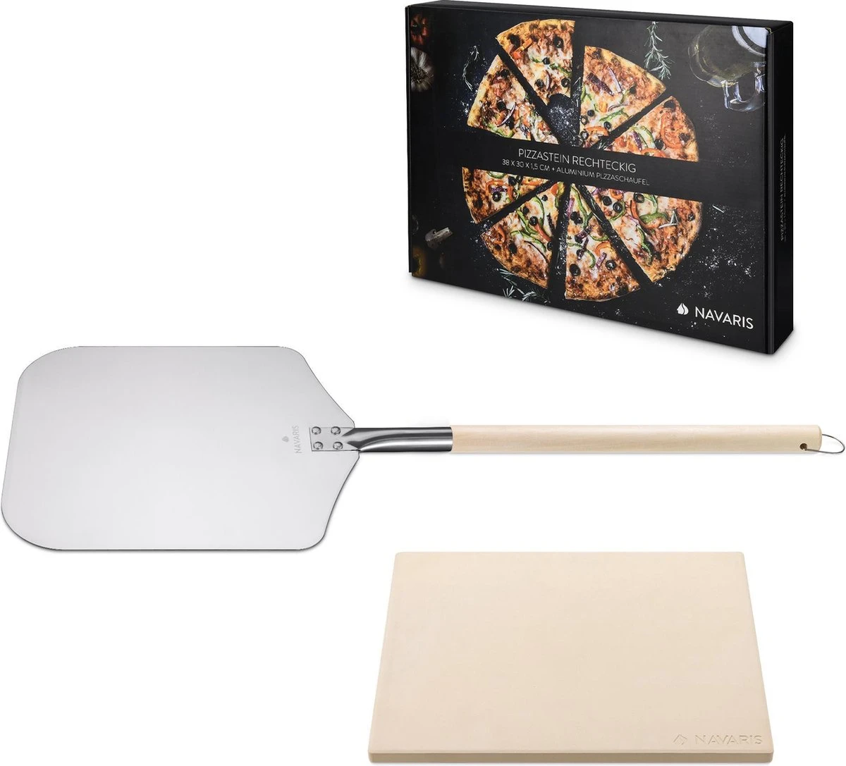 Navaris Pizzasteen XL Voor Oven En Barbecue - Rechthoekige Pizzaplaat 38 X 30 Cm - Inclusief Pizzaschep Met Extra Lang Handvat En Receptenboek 3 Navaris Pizzasteen XL Voor Oven En Barbecue - Rechthoekige Pizzaplaat 38 X 30 Cm - Inclusief Pizzaschep Met Extra Lang Handvat En Receptenboek