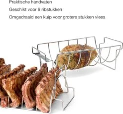Barbecook Vlees & Ribrek - Spareribs Houder - RVS - Inox Barbecook Vlees & Ribrek - Spareribs Houder - RVS - Inox -Barbecue Benodigdheden 1200x1114 2