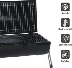 MaxxGarden BBQ - Houtskool Barbecue - Smoker Barbecue - Grilloppervlak (LxB) 38 X 52 Cm - Met Dubbel Grill Vlak - Zwart -Barbecue Benodigdheden 1200x1132