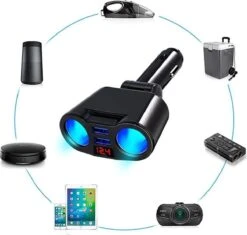Auto Sigarettenaansteker Splitter - USB Ingang Auto - 2 Sigaretten Aansluitingen - Autolader -Barbecue Benodigdheden 1200x1144 1
