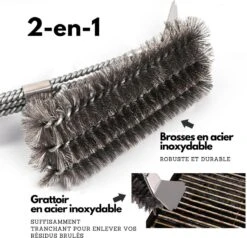Gohh BBQ Borstel Met Schraper - Schoonmaakborstel - Barbecue Krabber Met Handige Bewaarzak 2 In 1 -Barbecue Benodigdheden 1200x1156 1