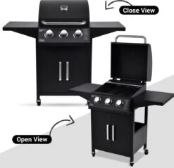 MaxxGarden Gas Barbecue - 3 Branders - Incl. Gratis BBQ Set -Barbecue Benodigdheden 1200x1160