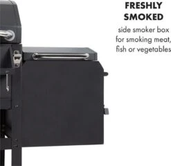 Klarstein Kingsville Double Barbecue - Houtskool- En Gasbarbecue - Smoker BBQ - Inclusief Deksels En Thermometer - Met 2 Roosters - Zwart -Barbecue Benodigdheden 1200x1161