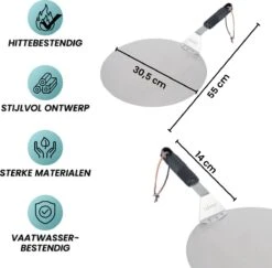 Nowad Pizzaschep RVS Rond - 30,5 Cm - PVC Handvat -Barbecue Benodigdheden 1200x1179 5