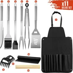 Squago BBQ Accesoires XXL Set Met Schort - Gereedschap - Gereedschapset Tang Borstel Mat -Barbecue Benodigdheden 1200x1189 1
