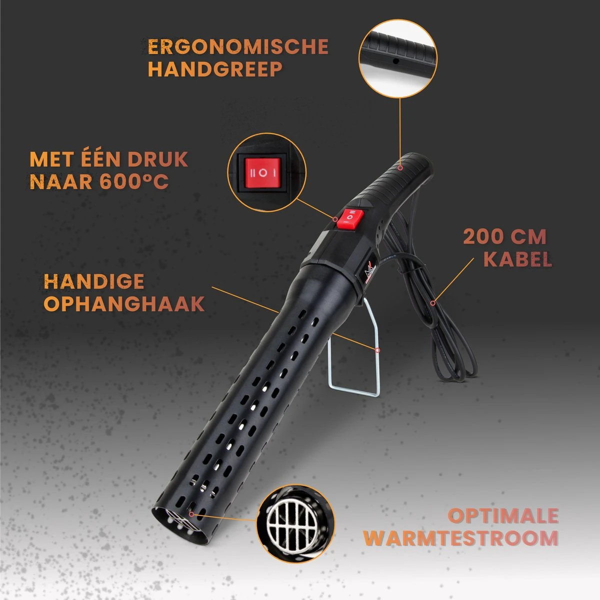 Master Knives BBQ Aansteker Electrisch - BBQ Accesoires - Zwarte BBQ Starter - Looftlighter 4 Master Knives BBQ Aansteker Electrisch - BBQ Accesoires - Zwarte BBQ Starter - Looftlighter - Afbeelding 2