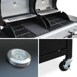 Alice's Garden Houtskool Barbecue - Grilloppervlak (LxB) 41 X 44 Cm - Gas En Houtskool - 3 Branders - Marsac Zwart -Barbecue Benodigdheden 1200x1200 10