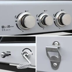 Alice's Garden Houtskool Barbecue - Grilloppervlak (LxB) 41 X 44 Cm - Gas En Houtskool - 3 Branders - Marsac Zwart -Barbecue Benodigdheden 1200x1200 11