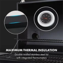 Klarstein Kingsville Double Barbecue - Houtskool- En Gasbarbecue - Smoker BBQ - Inclusief Deksels En Thermometer - Met 2 Roosters - Zwart -Barbecue Benodigdheden 1200x1200 112