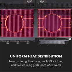 Klarstein Kingsville Double Barbecue - Houtskool- En Gasbarbecue - Smoker BBQ - Inclusief Deksels En Thermometer - Met 2 Roosters - Zwart -Barbecue Benodigdheden 1200x1200 113