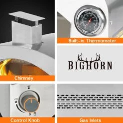 Bighorn Outdoor Edelstaal Gas Pizza Oven - Draagbare Gas Barbecue - Edelstaal -Model SRGG20001 -Barbecue Benodigdheden 1200x1200 177