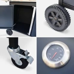 Alice's Garden Gas BBQ Bazin 4 - 5 Branders - Antraciet - Grilloppervlak 64,6x39,3cm -Barbecue Benodigdheden 1200x1200 244