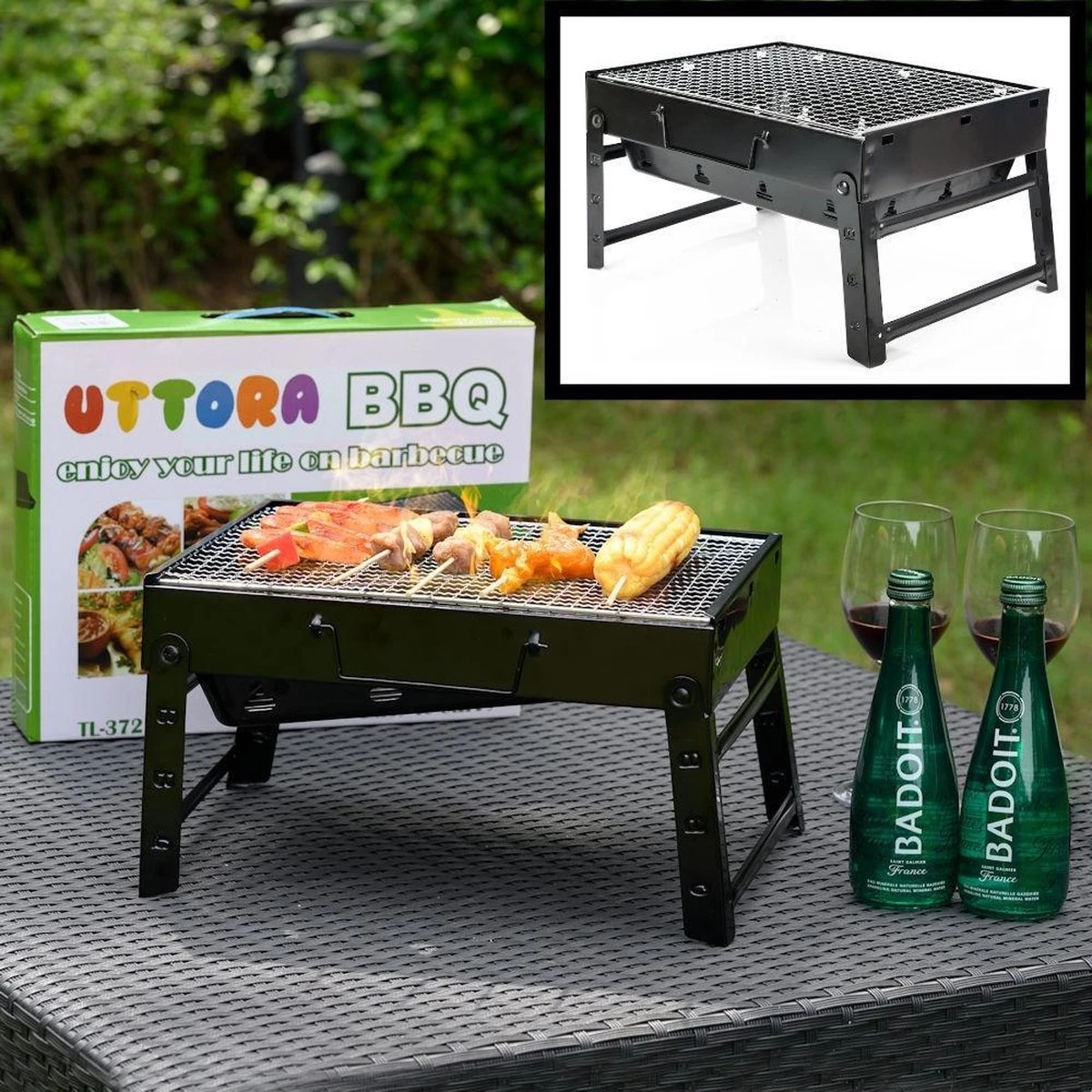 Merkloos Decopatent® Portable Houtskool BBQ - Barbecue - Inklapbaar - Barbecue Houtskool - Tafel Grill - Camping - Strand - Festival - Park 3 Merkloos Decopatent® Portable Houtskool BBQ - Barbecue - Inklapbaar - Barbecue Houtskool - Tafel Grill - Camping - Strand - Festival - Park