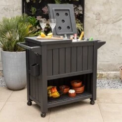 BluMill BBQ Tafel - Inclusief Koelvak 80 Liter - Op Wieltjes - Met Flessenopener - 102 X 46 X 86,5 Cm -Barbecue Benodigdheden 1200x1200 380