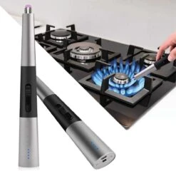 Allkinds Lange Elektrische Plasma Aansteker - USB Oplaadbaar - Vlamloze Elektrische Aansteker Voor Keuken, Kaars, BBQ Of Openhaard - Zwart - In- En Outdoor - Chique Design -Barbecue Benodigdheden 1200x1200 384