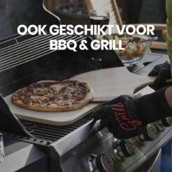 Buxibo 2in1 Pizzasteen - Voor BBQ & Oven - Inclusief Serveer Plank - Pizzabord/Pizzaplank - 30.5 X 38.1 X 1.4 Cm -Barbecue Benodigdheden 1200x1200 389