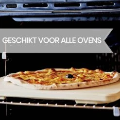 Buxibo 2in1 Pizzasteen - Voor BBQ & Oven - Inclusief Serveer Plank - Pizzabord/Pizzaplank - 30.5 X 38.1 X 1.4 Cm -Barbecue Benodigdheden 1200x1200 390