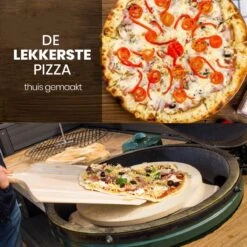 Buxibo 2in1 Pizzasteen - Voor BBQ & Oven - Inclusief Serveer Plank - Pizzabord/Pizzaplank - 30.5 X 38.1 X 1.4 Cm -Barbecue Benodigdheden 1200x1200 395