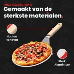 GrillX Pizzaschep Met Pizzasnijder - 30cm - In Luxe Doos - Pizzaspatel Voor BBQ & Oven - BBQ Accesoires Gereedschap -Barbecue Benodigdheden 1200x1200 411
