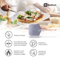 Qualux Pizzaschep Tweedelig – Pizzaschep Voor BBQ – Ophangbaar – Hout/rvs -Barbecue Benodigdheden 1200x1200 429