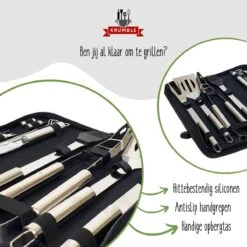 Krumble 18-delige Barbecue Set / Roestvrijstalen BBQ Set Van 18 / Inclusief Handige Opbergtas - RVS 12 Krumble 18-delige Barbecue Set / Roestvrijstalen BBQ Set Van 18 / Inclusief Handige Opbergtas - RVS -Barbecue Benodigdheden 1200x1200 492