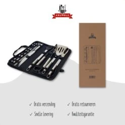 Krumble 18-delige Barbecue Set / Roestvrijstalen BBQ Set Van 18 / Inclusief Handige Opbergtas - RVS 14 Krumble 18-delige Barbecue Set / Roestvrijstalen BBQ Set Van 18 / Inclusief Handige Opbergtas - RVS -Barbecue Benodigdheden 1200x1200 494