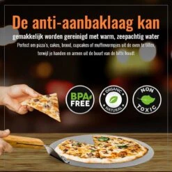 Inpro Pizzaschep RVS - Rond - Voor BBQ En Oven - Pizzaspatel - Taartschep - Houten Handvat - BBQ Gereedschap - Keukengerei - 30 Cm Diameter - Spatel -Barbecue Benodigdheden 1200x1200 497