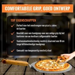 Inpro Pizzaschep RVS - Rond - Voor BBQ En Oven - Pizzaspatel - Taartschep - Houten Handvat - BBQ Gereedschap - Keukengerei - 30 Cm Diameter - Spatel -Barbecue Benodigdheden 1200x1200 498