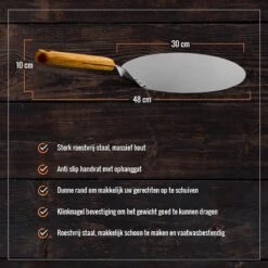 Inpro Pizzaschep RVS - Rond - Voor BBQ En Oven - Pizzaspatel - Taartschep - Houten Handvat - BBQ Gereedschap - Keukengerei - 30 Cm Diameter - Spatel -Barbecue Benodigdheden 1200x1200 500