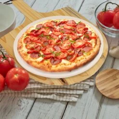 MaxxHome Pizzasteen - BBQ Steen - Maximum Te Verhitten Tot 600 Graden - ⌀33 - Incl. Houten Schep -Barbecue Benodigdheden 1200x1200 532