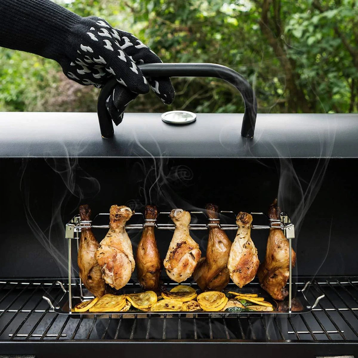 GrillX Kippenvleugelhouder - Kiphouder Voor BBQ & Oven - RVS - BBQ Accesoires 9 GrillX Kippenvleugelhouder - Kiphouder Voor BBQ & Oven - RVS - BBQ Accesoires - Afbeelding 7