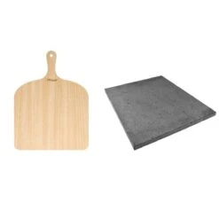 ETNA Pizza Set - Grote Pizzasteen & GRATIS Pizzaschep - 30 Cm X 38 Cm - Echt Italiaanse Pizzasteen - Broodbaksteen - BBQ Pizzasteen - Gemaakt Van Lavasteen Uit De Etna - Non-stick - Eppicotispai -Barbecue Benodigdheden 1200x1200 554
