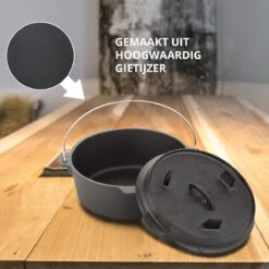 Dutch Mountains Gietijzeren Pannenset 7-delig - Dutch Oven – Braadpan - Grillpan - Hapjespan - Kookset In Houten Transportkist - Deksellifter - Brander 13 Dutch Mountains Gietijzeren Pannenset 7-delig - Dutch Oven – Braadpan - Grillpan - Hapjespan - Kookset In Houten Transportkist - Deksellifter - Brander -Barbecue Benodigdheden 1200x1200 572