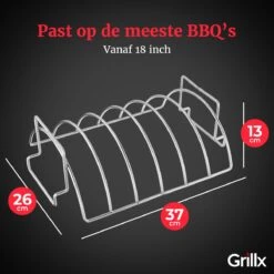 GrillX Sparerib Rek BBQ - Rib Rack Houder - Barbecue Spareribs Rek - BBQ Accesoires -Barbecue Benodigdheden 1200x1200 595